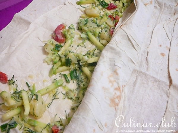 Овощной пирог из лаваша с картофелем