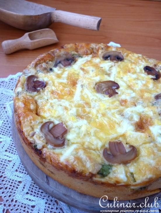 Рыбный пирог с грибами