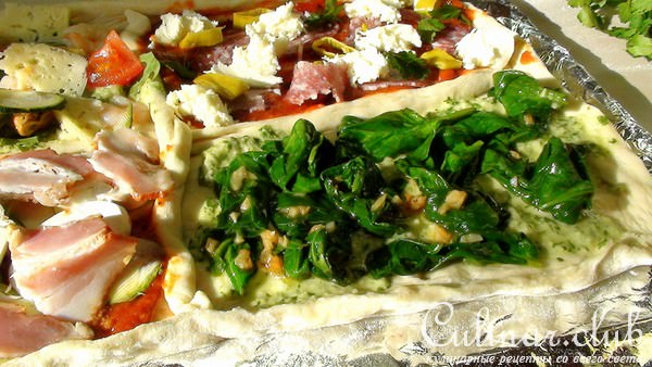 Пицца «Четыре вкуса» Pizza Quattro Gusti.
