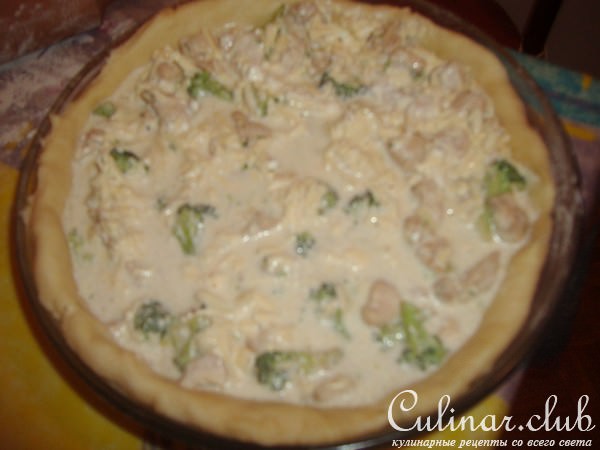 Пирог с брокколи и курицей с сыром!
