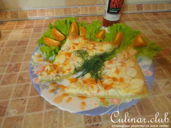 Пицца с крабовыми палочками