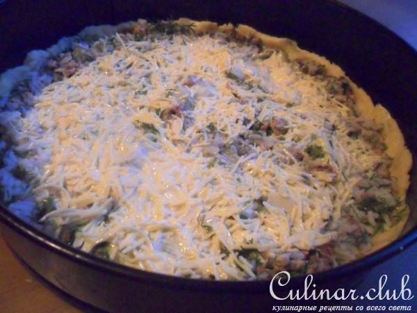 Открытый пирог с рисом и тунцом