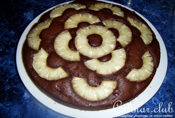 Шоколадно-Ликёрный Пирог с Ананасом
