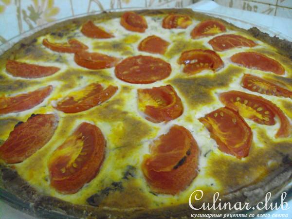 Тарт с сыром и овощами.