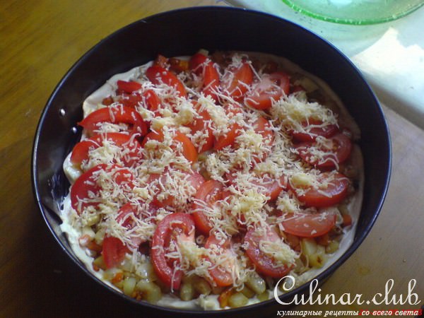 Слоёный пирог с овощами