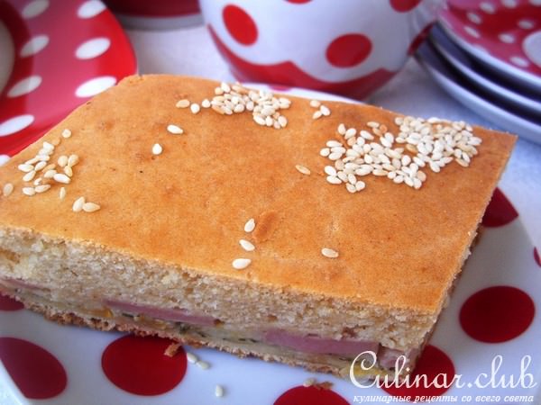 Пирог заливной с сосисками и капустой. ФМ «Доброе утро, родной».