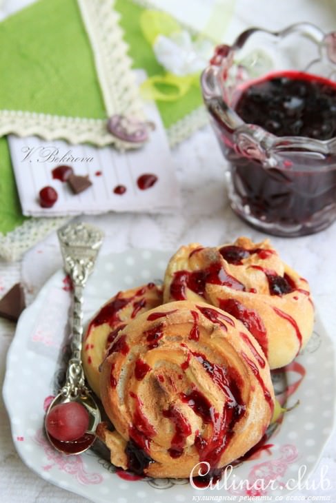 Творожные булочки с белковым кремом