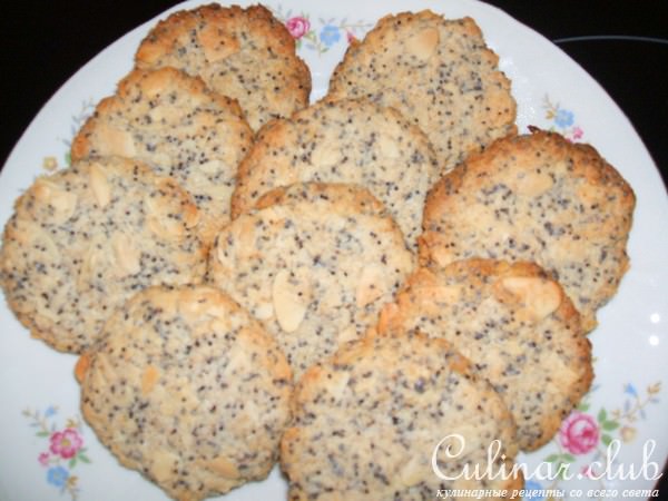 Кокосово-миндальное печенье с маком постное