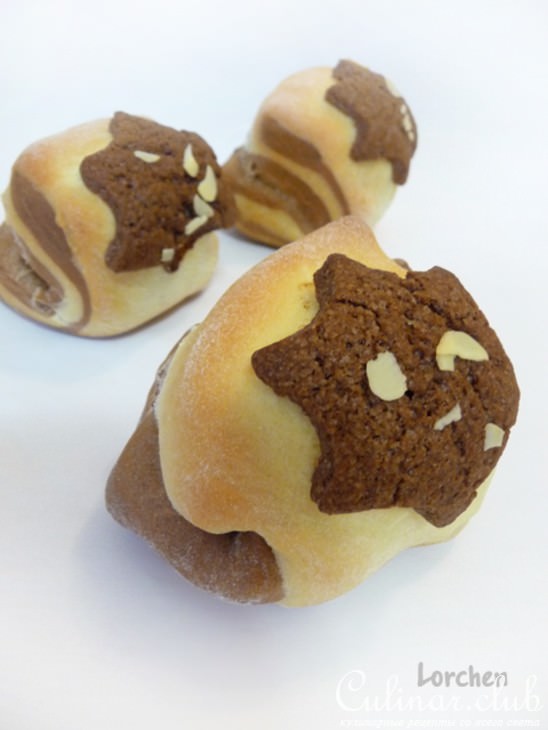 Cocoa marble cookie bread или "Мраморные" булочки 