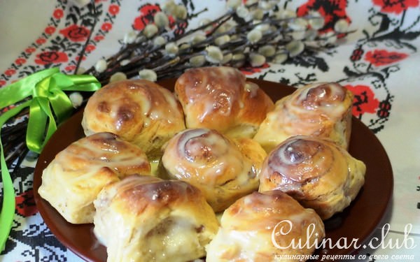 Булочки с корицей, творогом и маскарпоне