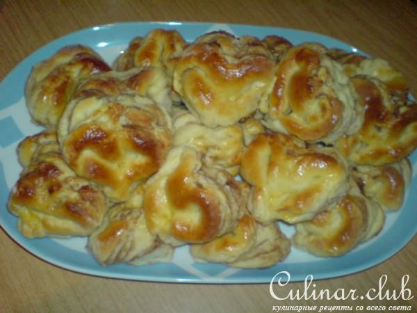 Булочки"Сердечки" из творожно-дрожжевого теста