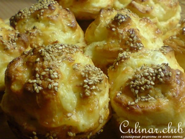 Булочки-рулетики сырно-кунжутные 
