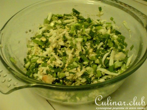 Жареные пирожки с зелёным луком и яйцом