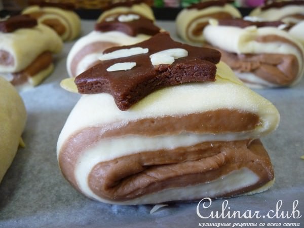 Cocoa marble cookie bread или "Мраморные" булочки 