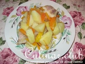 Запеченная картошка с рыбой