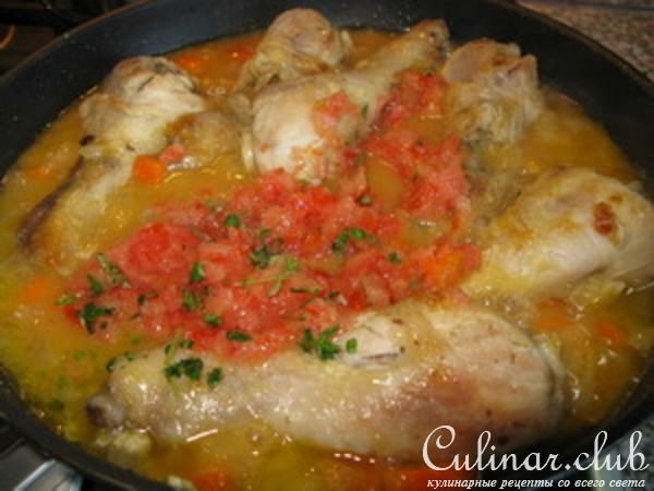 Курочка в белом вине-coq au vin (еще один упрощенный вариант)