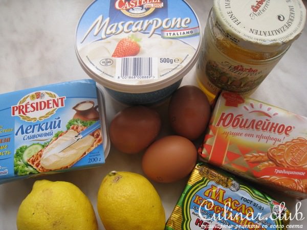 Легкий лимонный чизкейк с медом