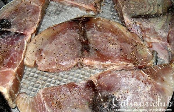 Запечёная рыба (Стeйк из Тунца) по гречески (остров Spetses)