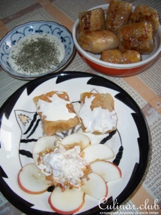 Яблоки в рисовых конвертиках