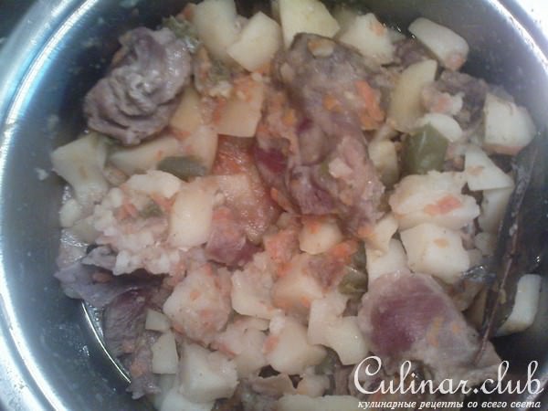 тушеная баранина с овощами
