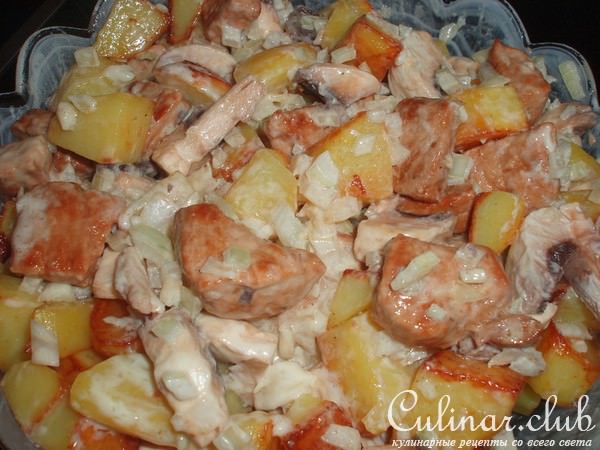 картофель в горшочке с мясом и грибами