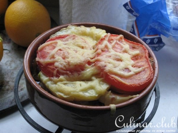 Мясо под овощной шубой "Закат"