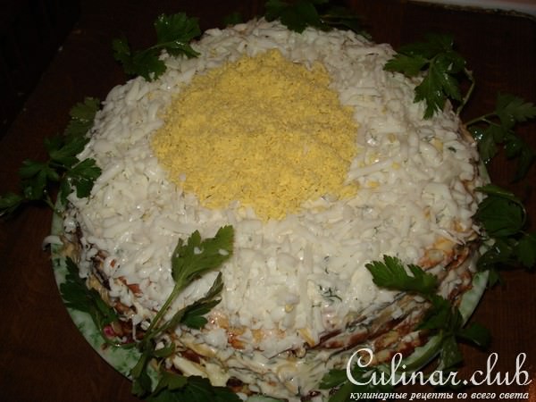 блинный торт со шпротами