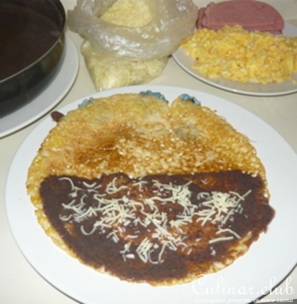 Латинец в России (вариант фарширования блинов)