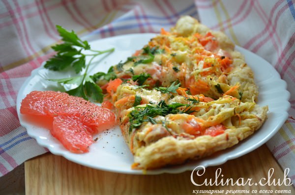 Пицца с курицей и грейпфрутом