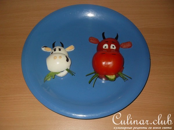 бычoк и корова (идея украшения)
