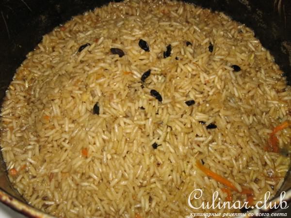 Постный плов из коричневого риса