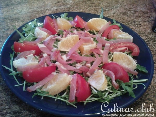 салат с рукколой и апельсином