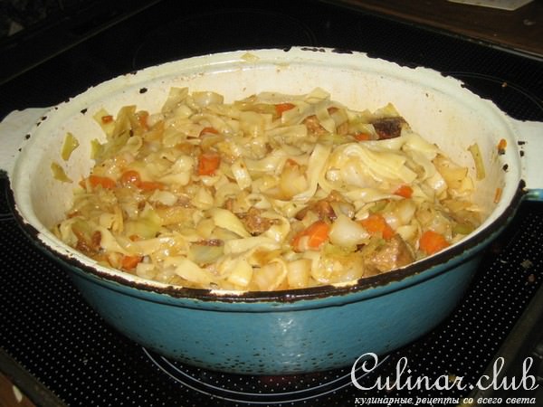 Лапша казахская с капустой