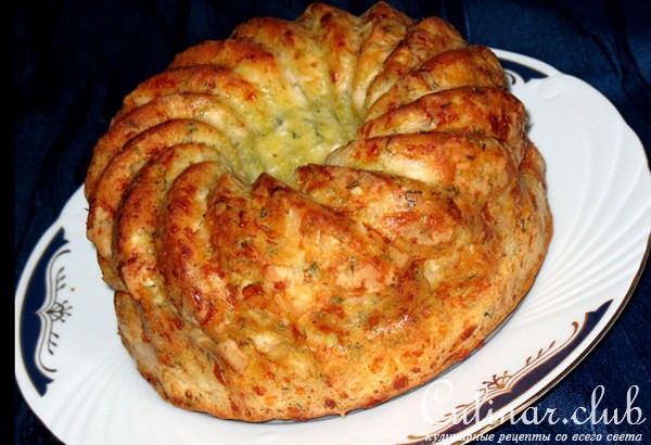 Сырный кекс с грудкой индейки и укропом