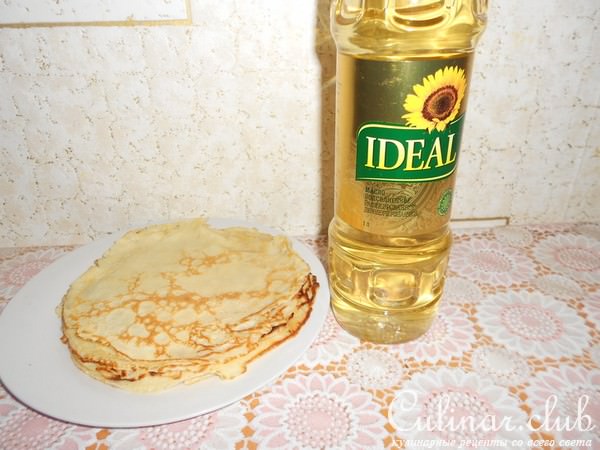 Блинные рулетики с мясной начинкой
