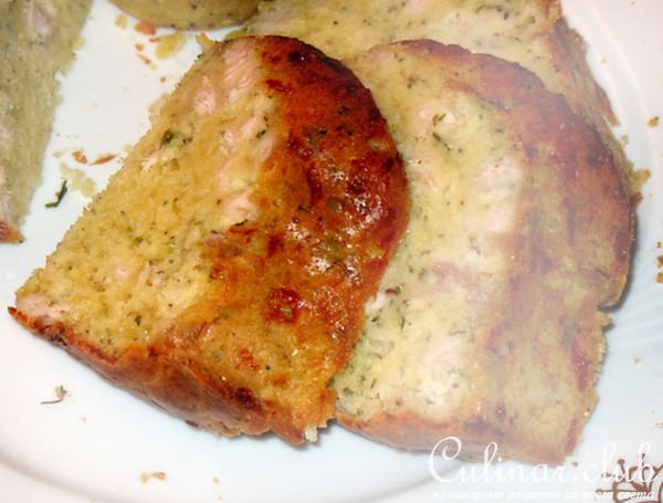 Сырный кекс с грудкой индейки и укропом