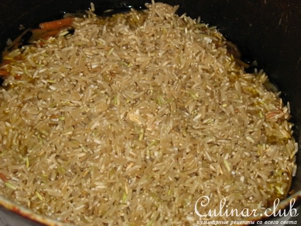 Постный плов из коричневого риса