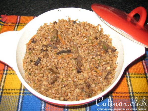 Гречка с сушеными грибами