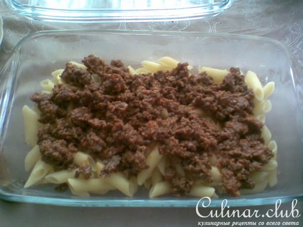 мясная запеканка с макаронами
