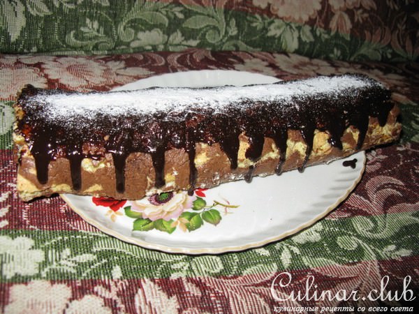 Нежный рулет с банановым кремом