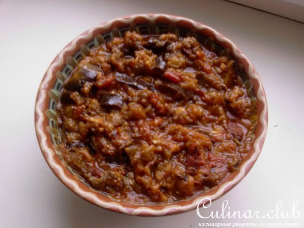 Меживо из баклажанов с копчёной колбаской
