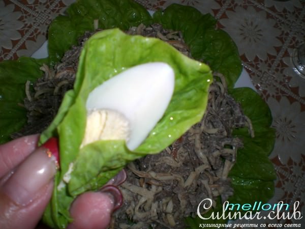 Салат из сердца с сыром