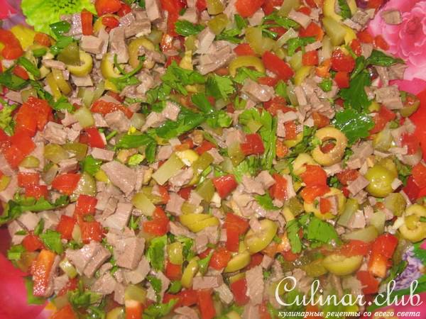 Салат"Баллада"с языком
