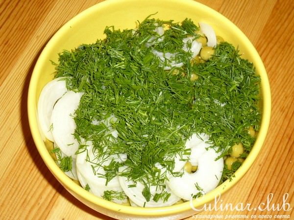 Салат с Горошком и Шампиньонами