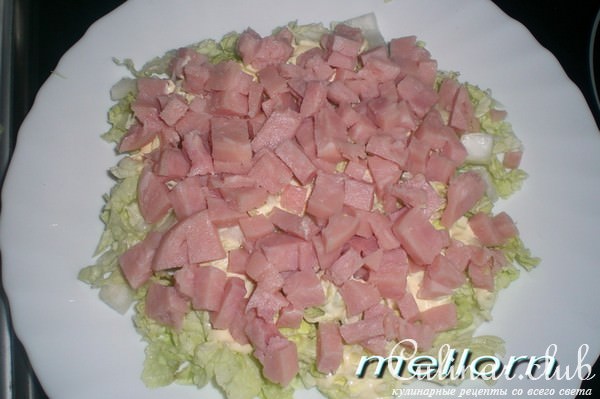 Салат из ветчины и корейской моркови