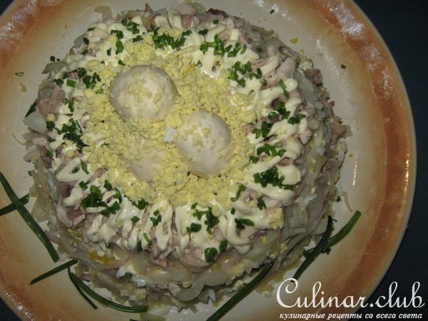 Салат"Гнездо Глухаря"
