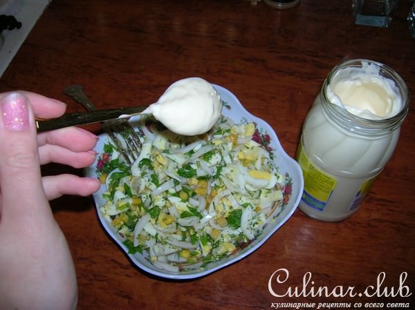 Салатик "Кальмар+кукуруза"
