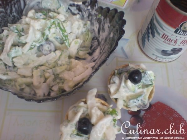 Кальмаро-крабовый салатец