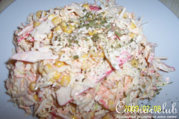 Салат с крабовыми палочками