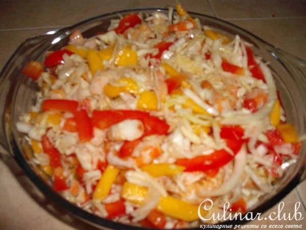 САЛАТ ИЗ КРЕВЕТОК С МАНГО